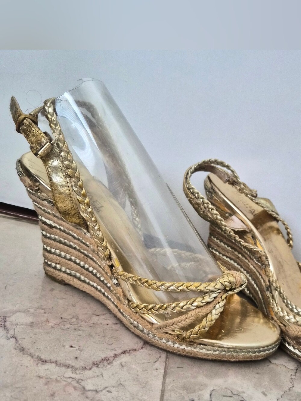 Michael Kors Palm Beach Womens Strappy Sandal Wedge Heel Espadrille Gold